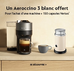 Machine vertuo avec un aeroccino blanc